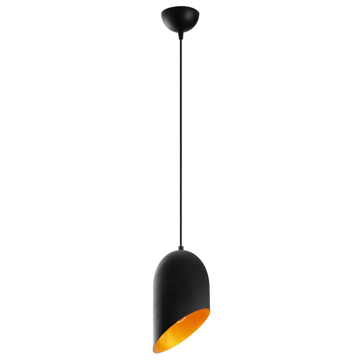 Lustră Kesik - 6161, Negru - Auriu, Ø12x36 cm