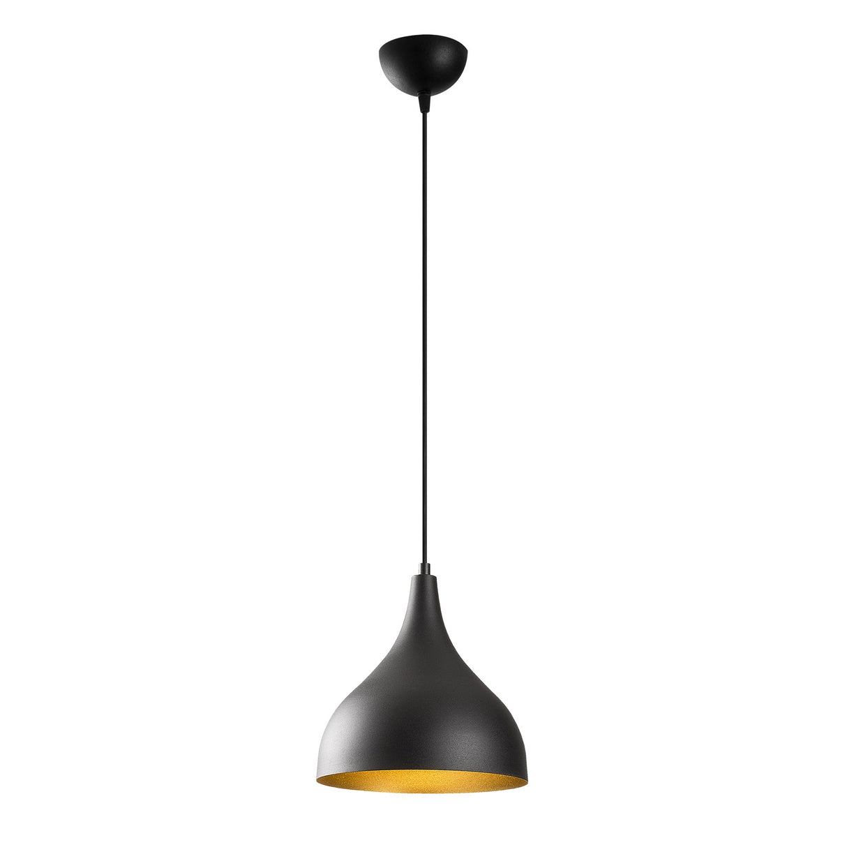 Lustră Sağlam - 3760, Negru - Auriu, Ø26x126 cm