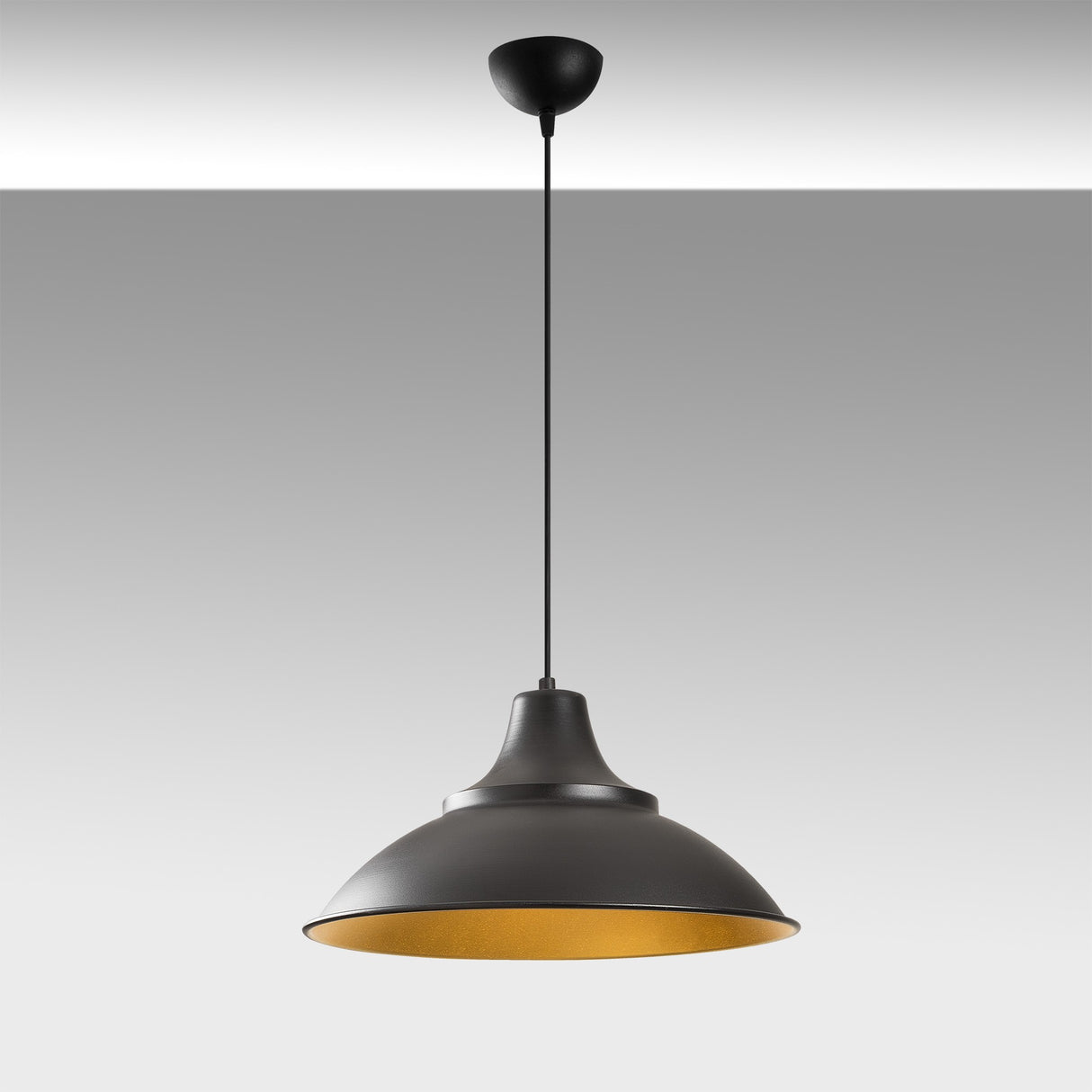 Lustră Sağlam - 3732, Negru - Auriu, Ø44x121 cm