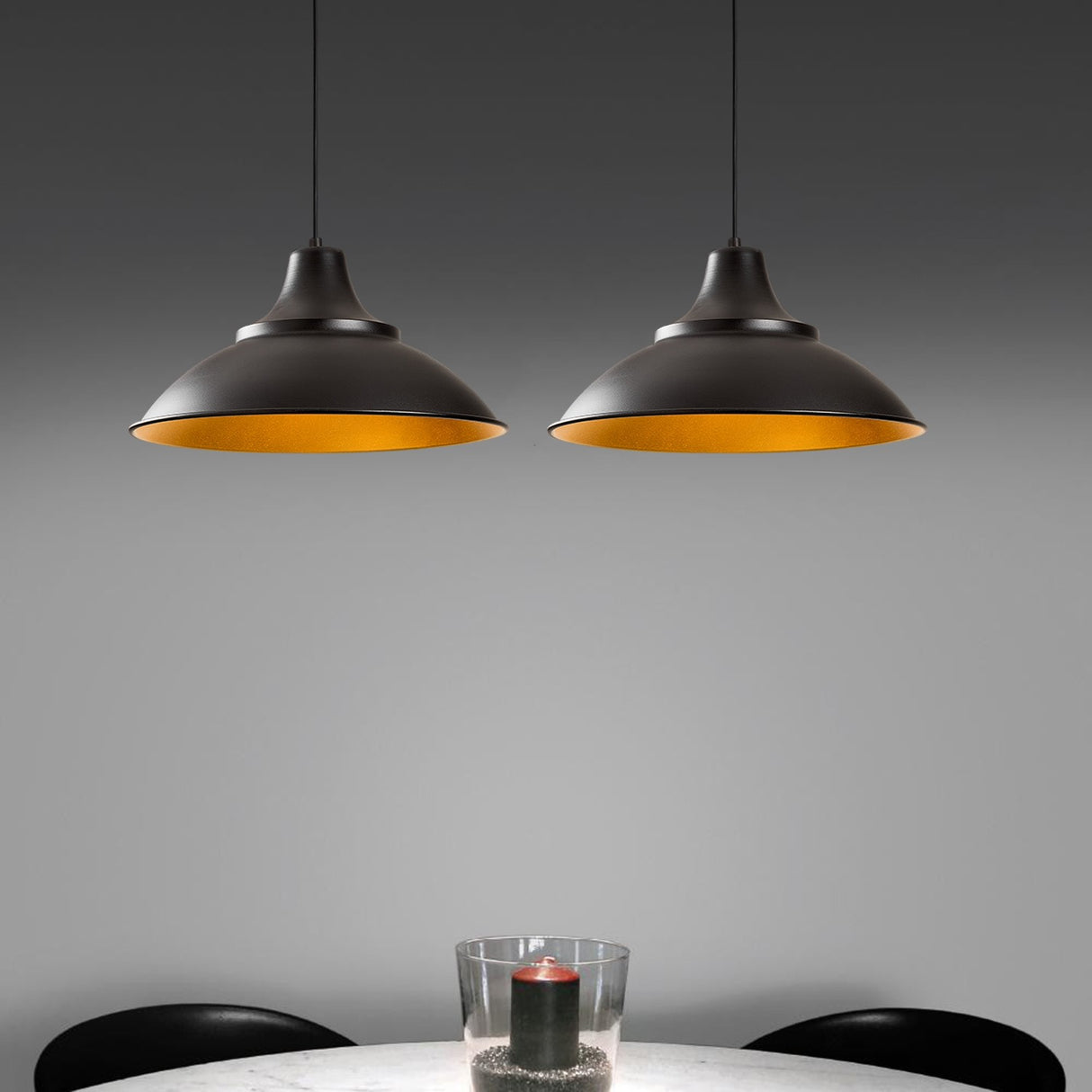 Lustră Sağlam - 3733, Negru - Auriu, Ø30x120 cm