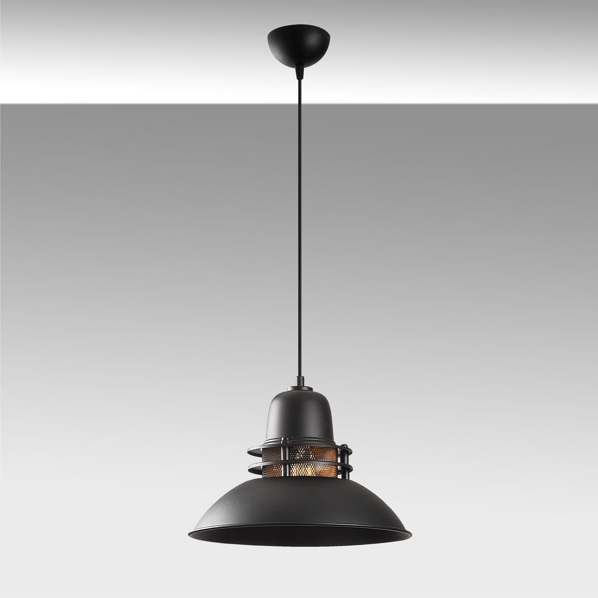 Lustră Sağlam - 3735, Negru - Auriu, Ø34x123 cm