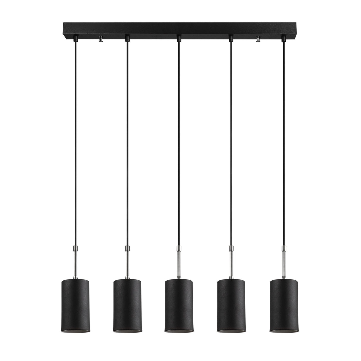 Lustră Kem - 6387, Negru - Nickel, Ø9x120 cm