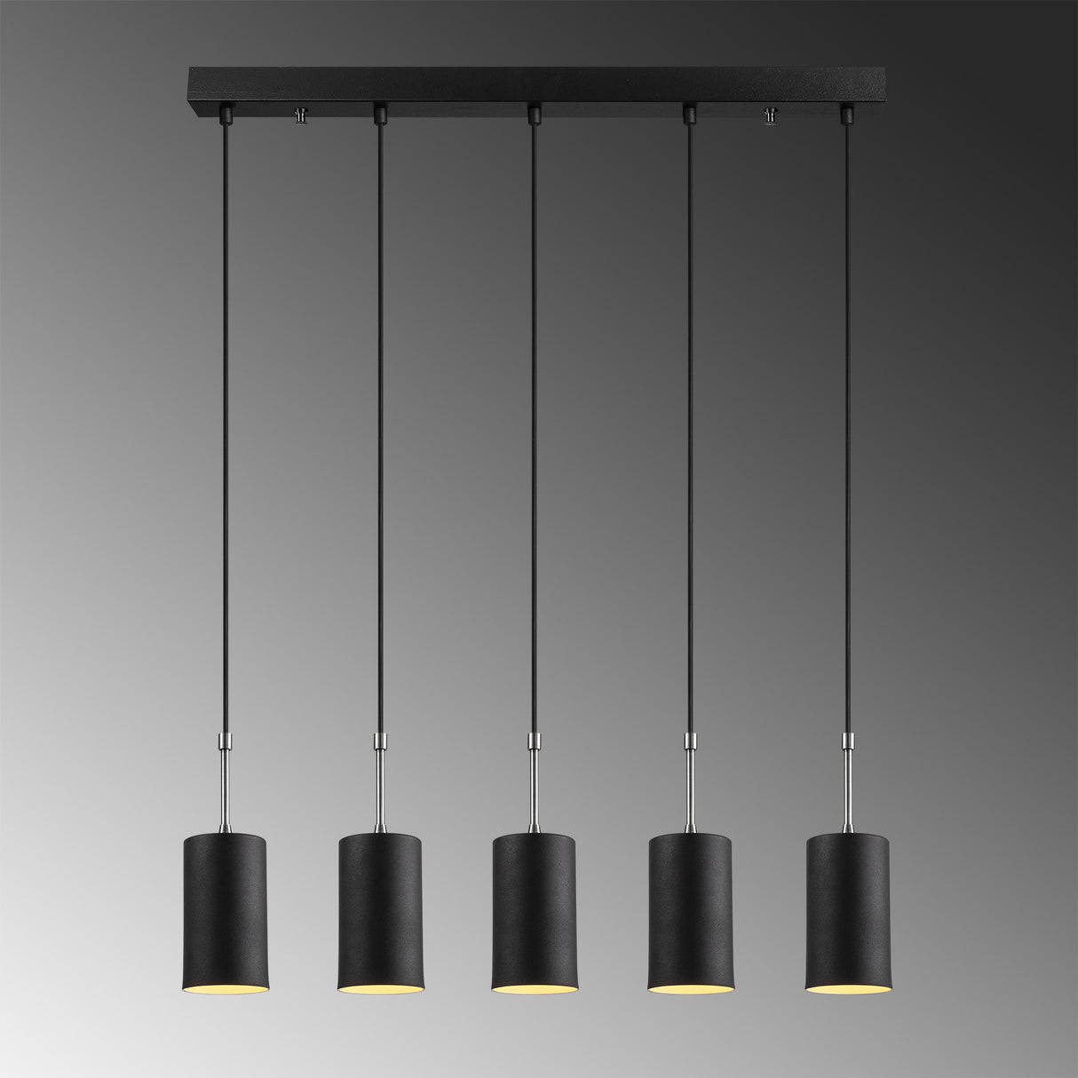 Lustră Kem - 6387, Negru - Nickel, Ø9x120 cm