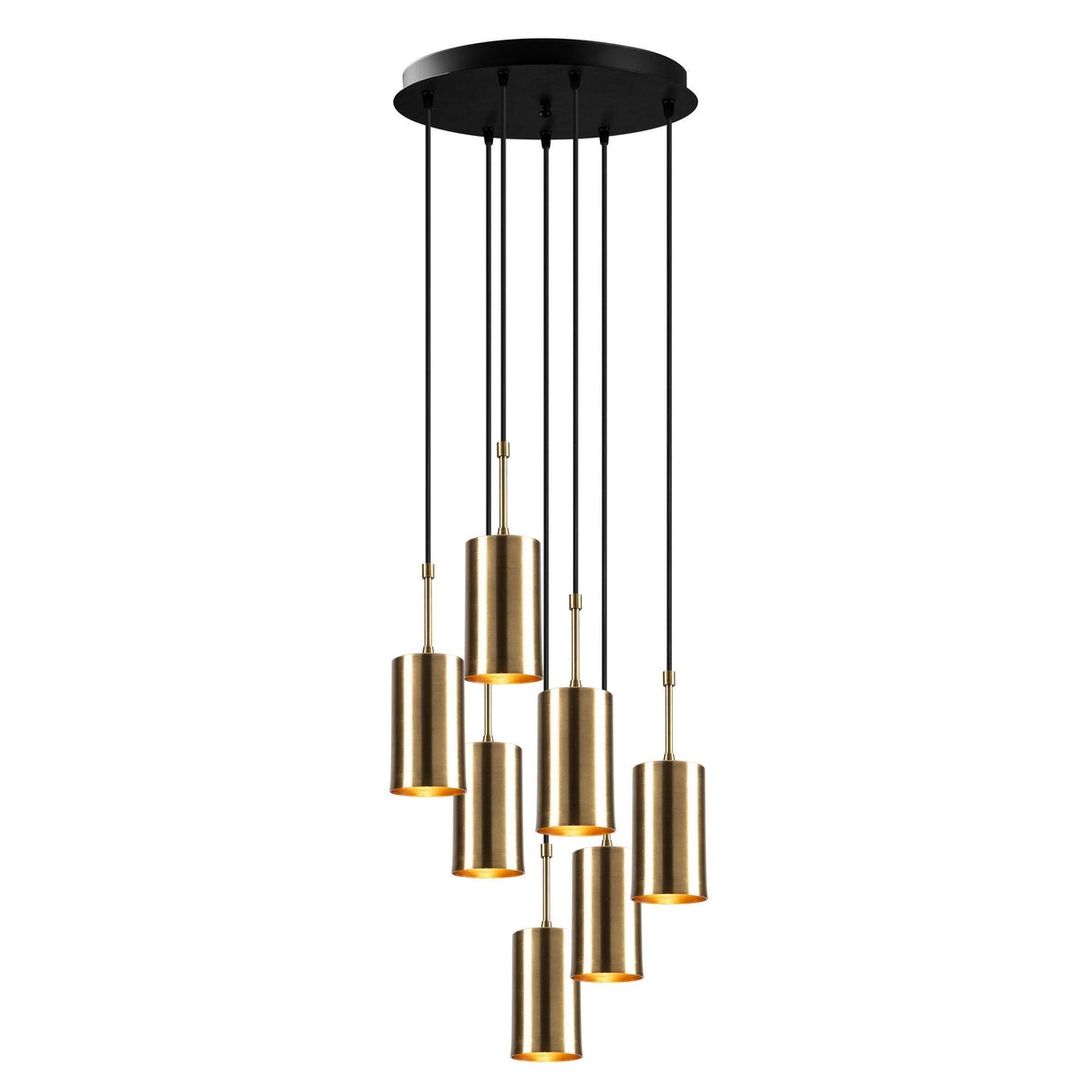 Lustră Kem - 6391, Auriu - Negru, Ø43x120 cm
