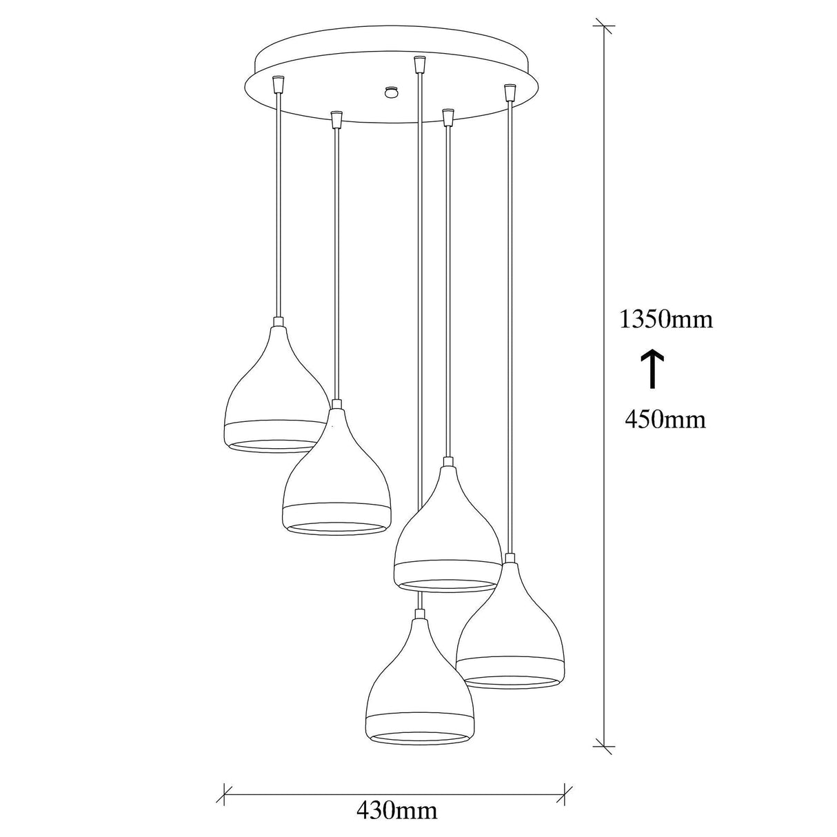 Lustra Yldo Chandelier, Negru