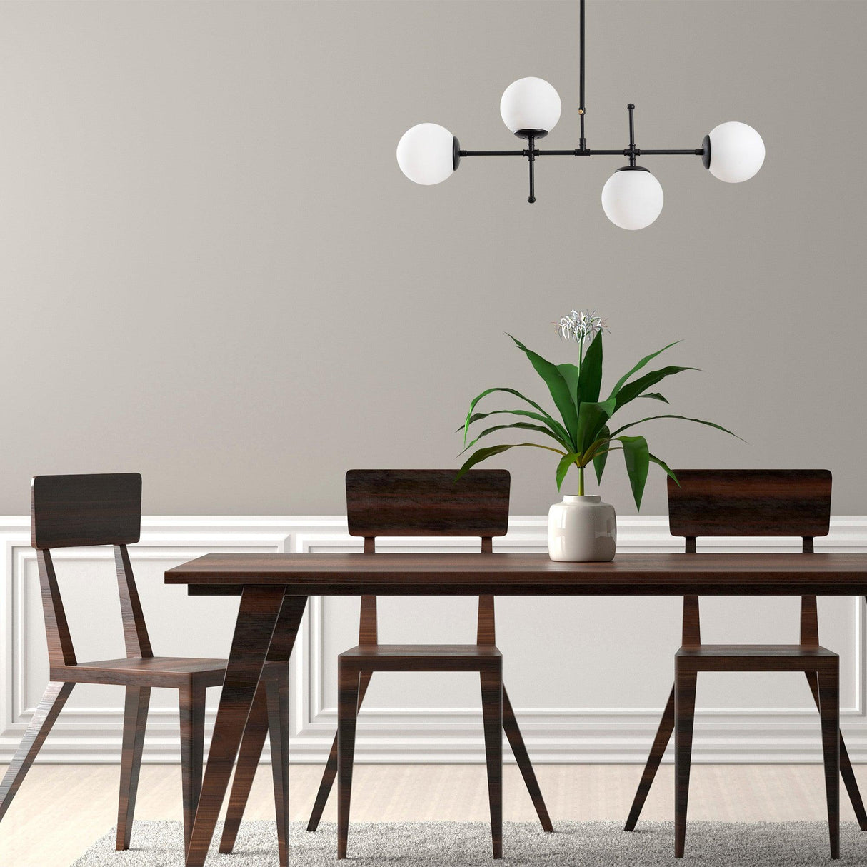 Lustra Mudoni 1 Chandelier, Negru