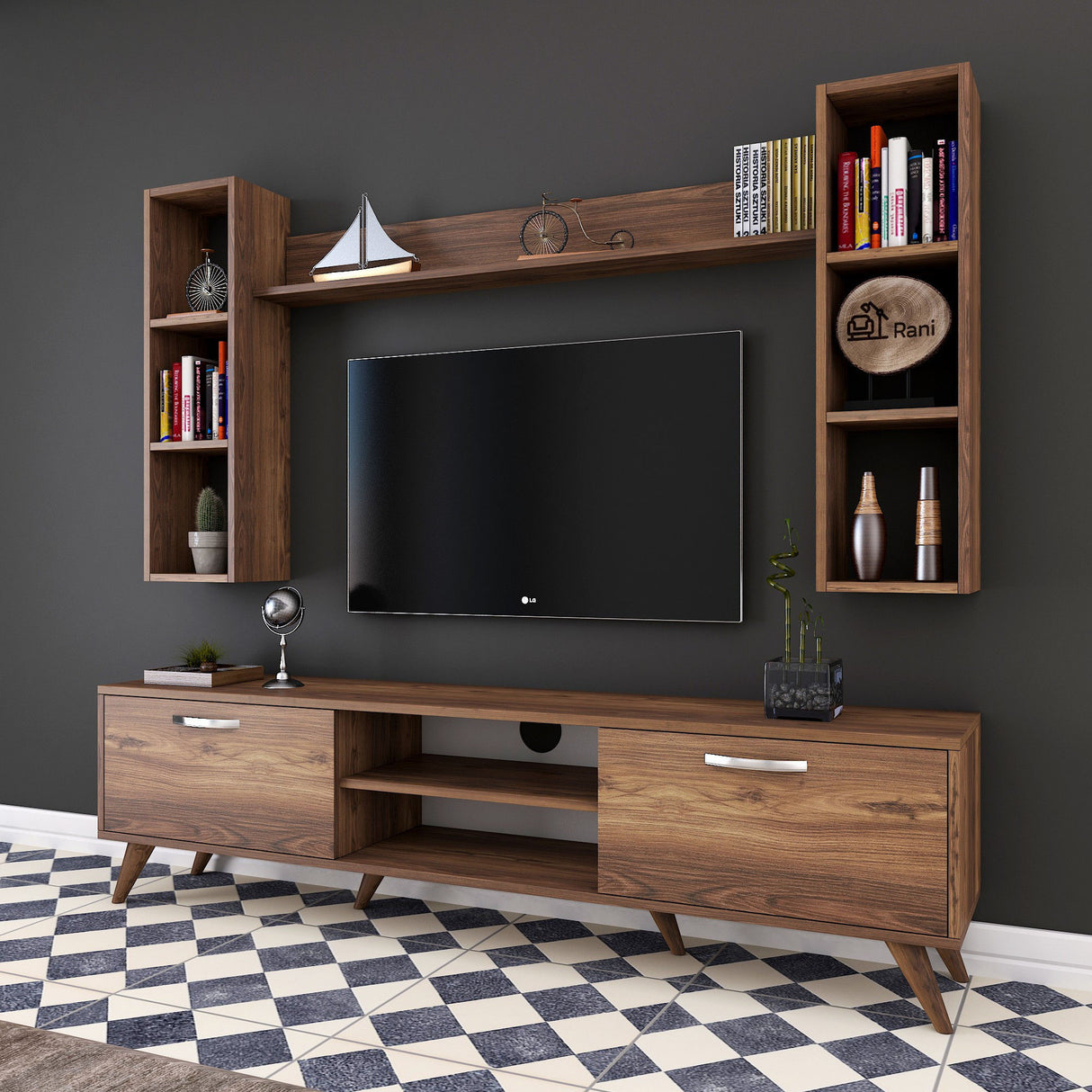 Comodă TV M5 - 240, Nuc, 180x35x49 cm