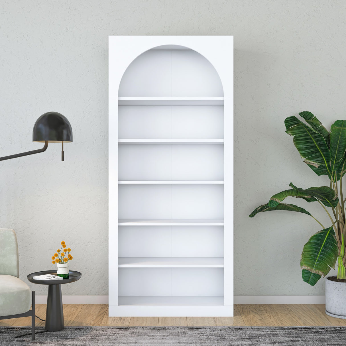 Bibliotecă HC116 - 3142, Alb, 80x32x180 cm