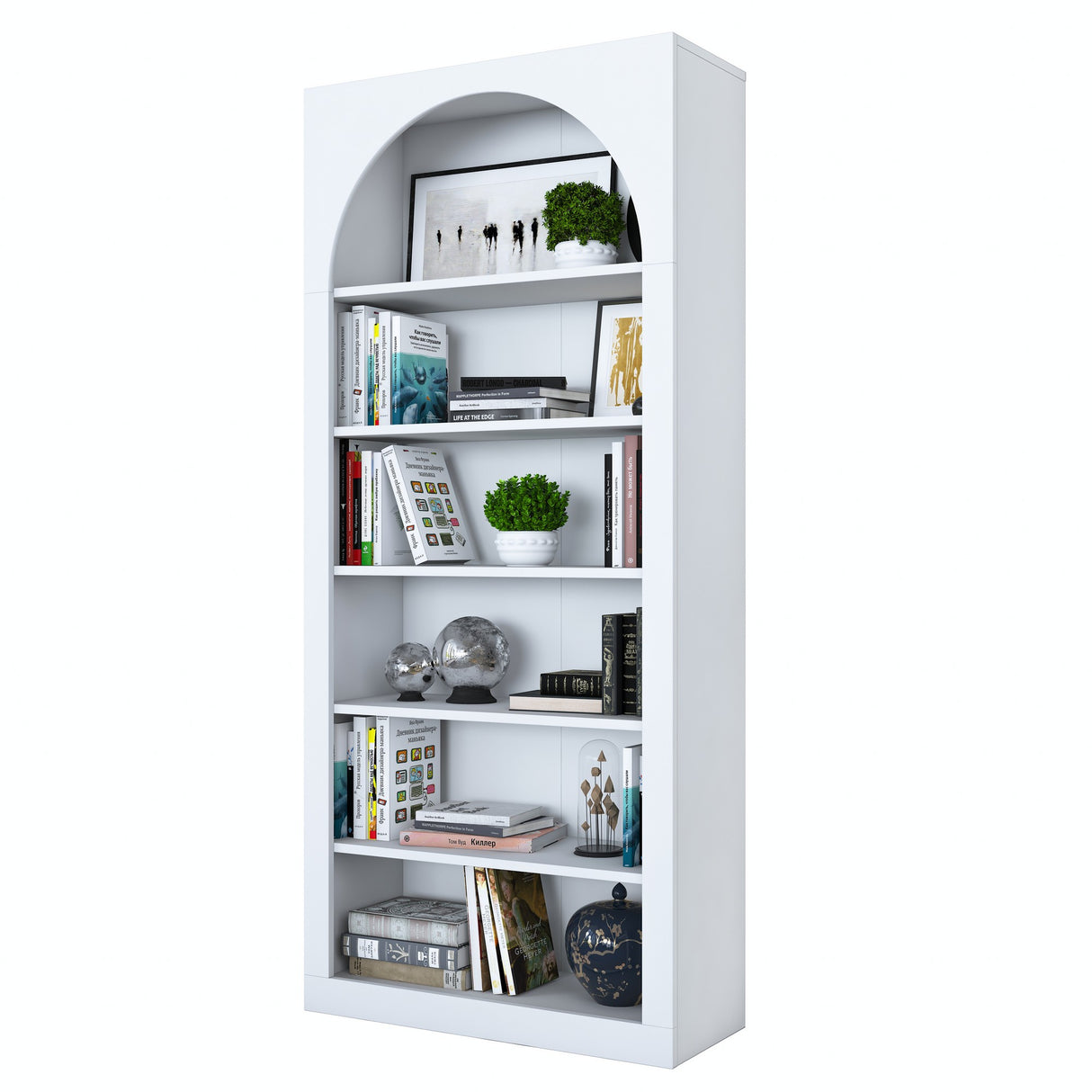 Bibliotecă HC116 - 3142, Alb, 80x32x180 cm