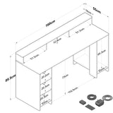 Birou HA122 - 3000, Nuc - Antracit, 160x55x90 cm