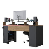 Birou HA122 - 3000, Nuc - Antracit, 160x55x90 cm