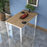 Masă dining JA104 - 2598, Nuc - Alb, 120x70x74 cm