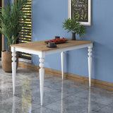 Masă dining JA104 - 2598, Nuc - Alb, 120x70x74 cm