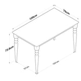 Masă dining JA104 - 2598, Nuc - Alb, 120x70x74 cm