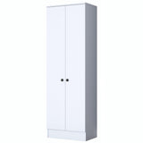 Cuier cu pantofar Mina cu 2 usi, Alb - Nuc, 60 x 183 x 38 cm - Alb, SKU 893RAN1721