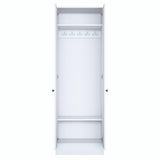 Cuier cu pantofar Mina cu 2 usi, Alb - Nuc, 60 x 183 x 38 cm - Alb, SKU 893RAN1721