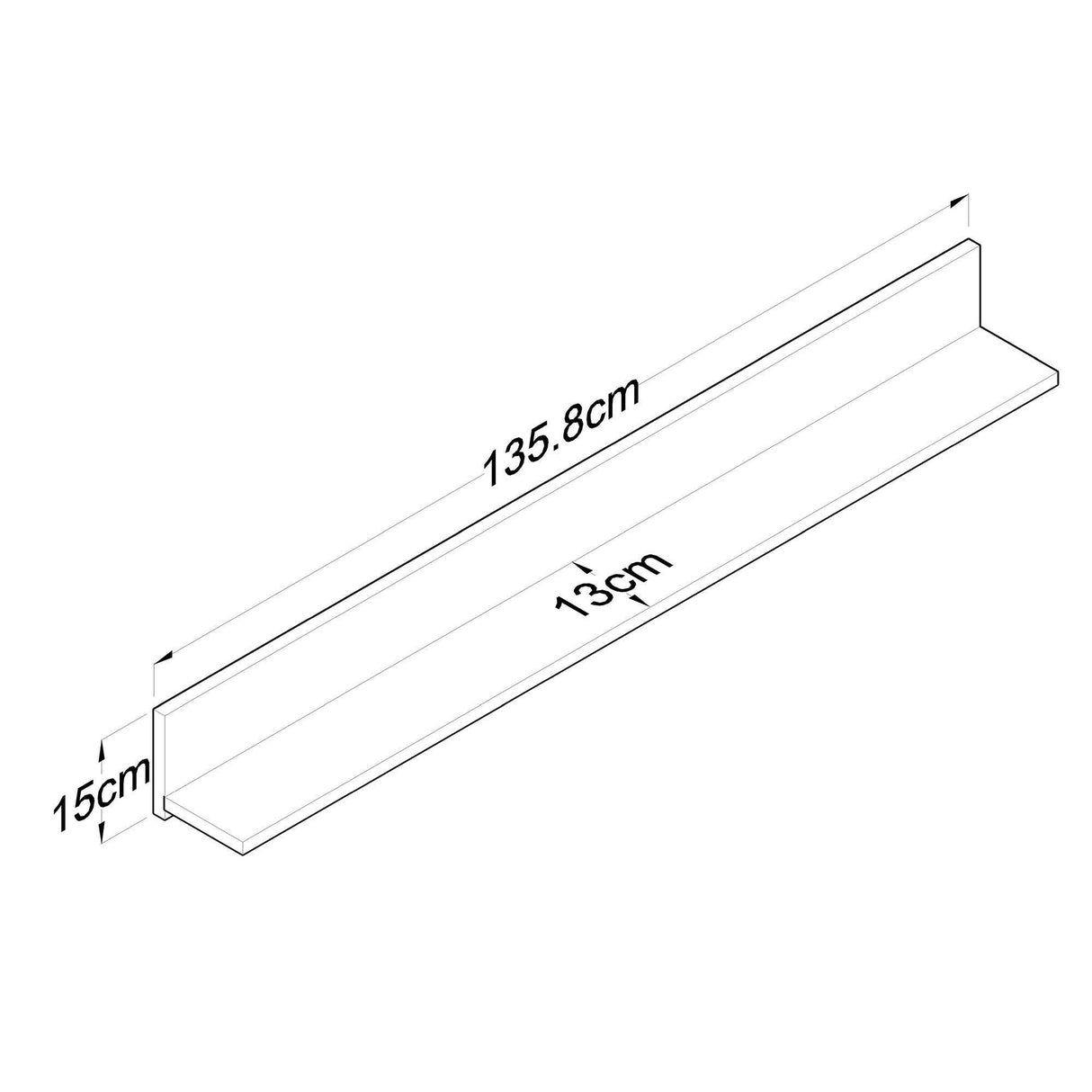 Raft de perete Paul, Alb, 136 x 15 x 13 cm - Nuc, SKU 893RAN2304