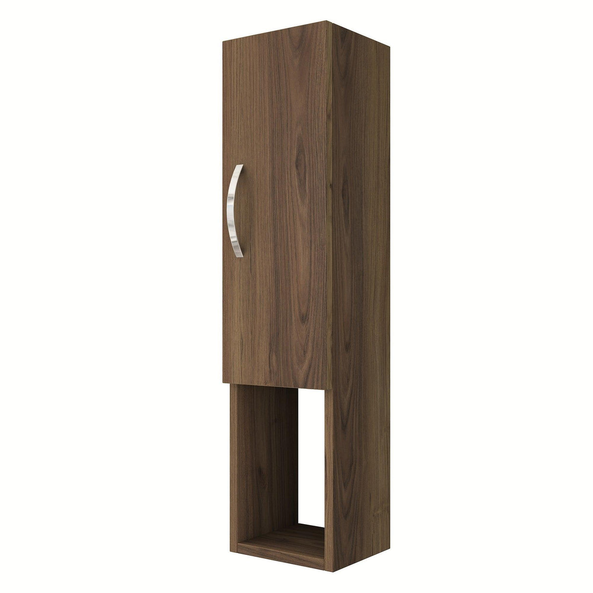 Raft de perete Dilara cu usi si sertar, Alb, 22 x 90 x 19 cm - Nuc, SKU 893RAN2401
