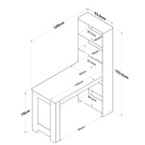 Birou HA106 - 2493, Alb - Nuc, 120x54x154 cm