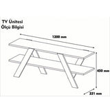 COMODA TV Zig Zag, Alb, 120x45x33 cm