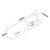 Raft de perete Ezonia, Alb, 120 x 25 x 20 cm - Gri, SKU 893RAN3312