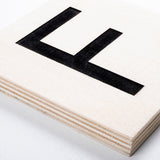 Decorațiune de perete din lemn Scrabble Set - 3, Negru - Alb, 95x63x2 cm