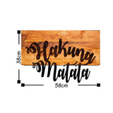 Decorațiune de perete din lemn Hakuna Matata, Nuc - Negru, 58x38x3 cm