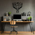 Decorațiune de perete din metal Deer, Negru, 66x70x1.5 cm, SKU 899SKL2443, imagine 1