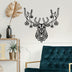 Decorațiune de perete din metal Christmas Deer, Negru, 69x70x0.15 cm, SKU 899SKL2575, imagine 2