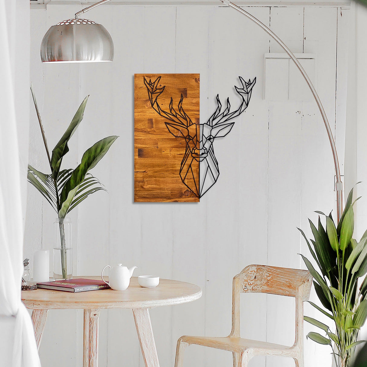 Decorațiune de perete din lemn Deer1, Diverse culori, 56x58x3 cm - Nuc - Negru | SKU: 899SKL1211 | Decorațiune de perete din lemn Deer1, 56x58x3 cm, varianta Nuc - Negru, produs pentru amenajarea locuinței, disponibil online în România la CasaMob