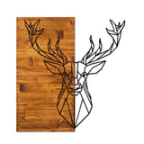 Decorațiune de perete din lemn Deer1, Diverse culori, 56x58x3 cm - Nuc - Negru | SKU: 899SKL1211 | Decorațiune de perete din lemn Deer1, 56x58x3 cm, varianta Nuc - Negru, produs pentru amenajarea locuinței, disponibil online în România la CasaMob