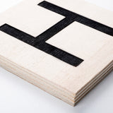 Decorațiune de perete din lemn Scrabble Set - 5, Negru - Alb, 95x95x2 cm