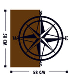 Decoratiune de perete lemn Pusula, Nuc, 58x3x58 cm