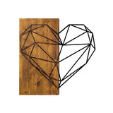 Decoratiune de perete lemn Skyler, Nuc, 58x3x58 cm