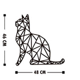 Decorațiune de perete din lemn Kedi, Negru, 35x46x1 cm
