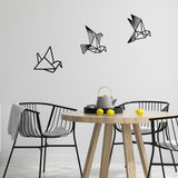 Decoratiune de perete lemn Skyler, Negru, 26x32x0.8 cm