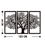 Decorațiune de perete din lemn Ağaç 5, Negru, 66x105x1 cm