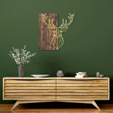 Decorațiune de perete din lemn Deer1, Diverse culori, 56x58x3 cm - Nuc - Auriu | SKU: 899SKL2242 | Decorațiune de perete din lemn Deer1, 56x58x3 cm, varianta Nuc - Auriu, produs pentru amenajarea locuinței, disponibil online în România la CasaMob