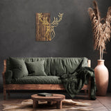 Decorațiune de perete din lemn Deer1, Diverse culori, 56x58x3 cm - Nuc - Auriu | SKU: 899SKL2242 | Decorațiune de perete din lemn Deer1, 56x58x3 cm, varianta Nuc - Auriu, produs pentru amenajarea locuinței, disponibil online în România la CasaMob