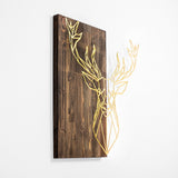Decorațiune de perete din lemn Deer1, Diverse culori, 56x58x3 cm - Nuc - Auriu | SKU: 899SKL2242 | Decorațiune de perete din lemn Deer1, 56x58x3 cm, varianta Nuc - Auriu, produs pentru amenajarea locuinței, disponibil online în România la CasaMob