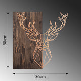 Decorațiune de perete din lemn Deer1, Diverse culori, 56x58x3 cm - Nuc - Copper | SKU: 899SKL2243 | Decorațiune de perete din lemn Deer1, 56x58x3 cm, varianta Nuc - Copper, produs pentru amenajarea locuinței, disponibil online în România la CasaMob