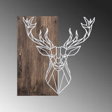 Decorațiune de perete din lemn Deer1, Diverse culori, 56x58x3 cm - Nuc - Argintiu | SKU: 899SKL2244 | Decorațiune de perete din lemn Deer1, 56x58x3 cm, varianta Nuc - Argintiu, produs pentru amenajarea locuinței, disponibil online în România la CasaMob
