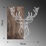 Decorațiune de perete din lemn Deer1, Diverse culori, 56x58x3 cm - Nuc - Argintiu | SKU: 899SKL2244 | Decorațiune de perete din lemn Deer1, 56x58x3 cm, varianta Nuc - Argintiu, produs pentru amenajarea locuinței, disponibil online în România la CasaMob