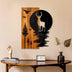 Decoratiune de perete lemn Deer and Moon, Nuc, 43x58x3 cm, SKU 899SKL2675