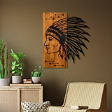 Decoratiune de perete lemn Apachi, Nuc, 50x58x3 cm