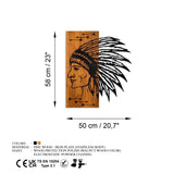 Decoratiune de perete lemn Apachi, Nuc, 50x58x3 cm
