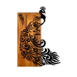 Decoratiune de perete lemn Peacock, Nuc, 47x65x3 cm