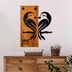 Decoratiune de perete lemn Love Birds 5, Nuc, 45x58x3 cm, SKU 899SKL2686