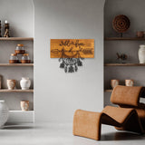 Decoratiune de perete lemn Wild and Free, Nuc, 58x45x3 cm