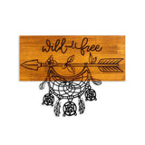Decoratiune de perete lemn Wild and Free, Nuc, 58x45x3 cm